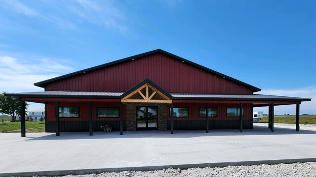 Commercial buildings with metal roofing and panels from Liberty Lumber and Metal Supply