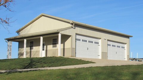 New construction building with Liberty Lumber and Metal Supply.